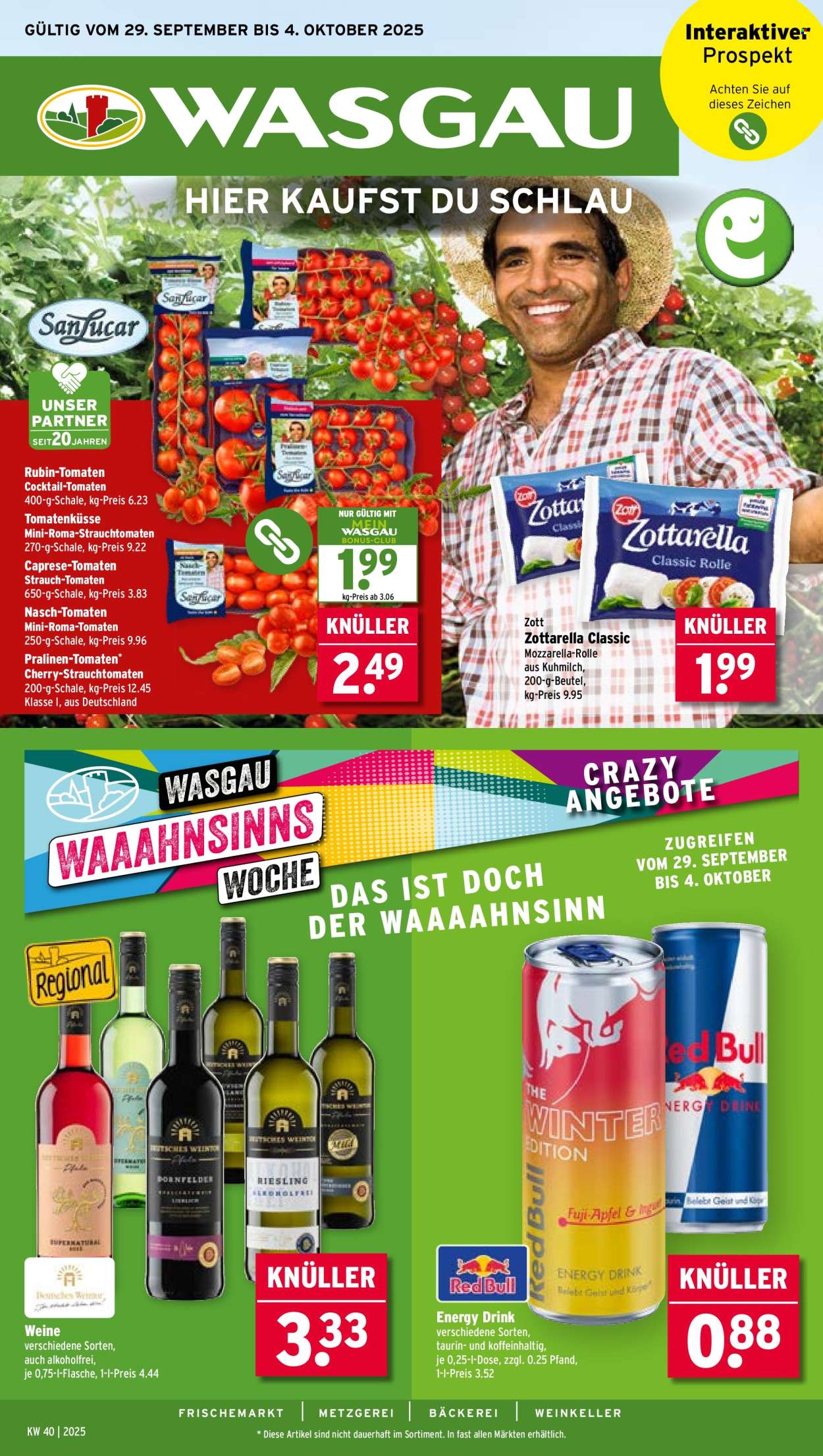 Wasgau Prospekte  - 29.09.2025 - 4.10.2025. Seite 1