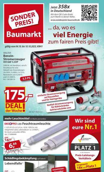Prospekte Sonderpreis-Baumarkt - 4.10.2025 - 10.10.2025.