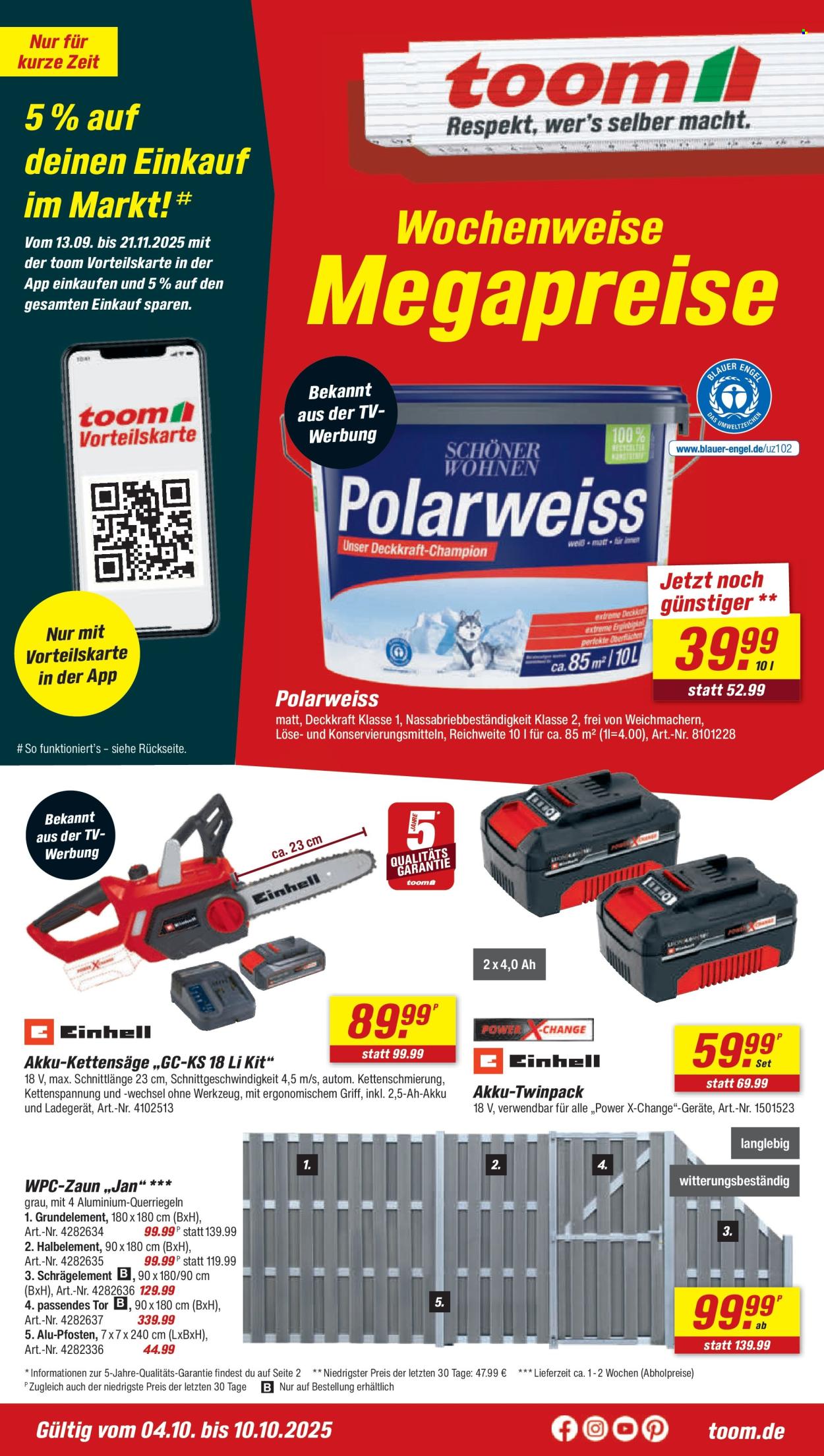 toom Baumarkt Prospekte  - 4.10.2025 - 10.10.2025. Seite 1