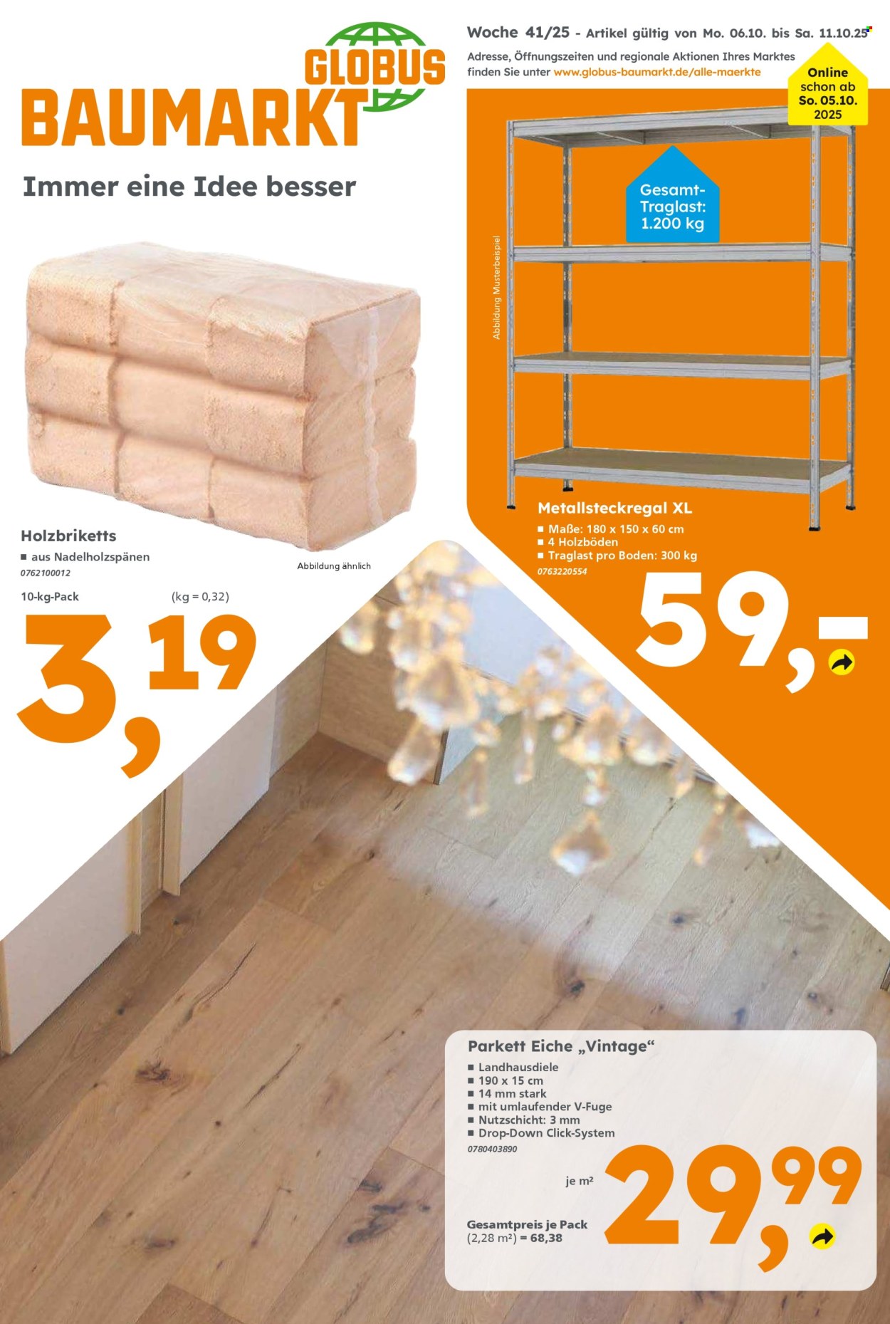 Globus Baumarkt Prospekte  - 6.10.2025 - 11.10.2025. Seite 1