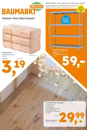 Prospekte Globus Baumarkt - 6.10.2025 - 11.10.2025.