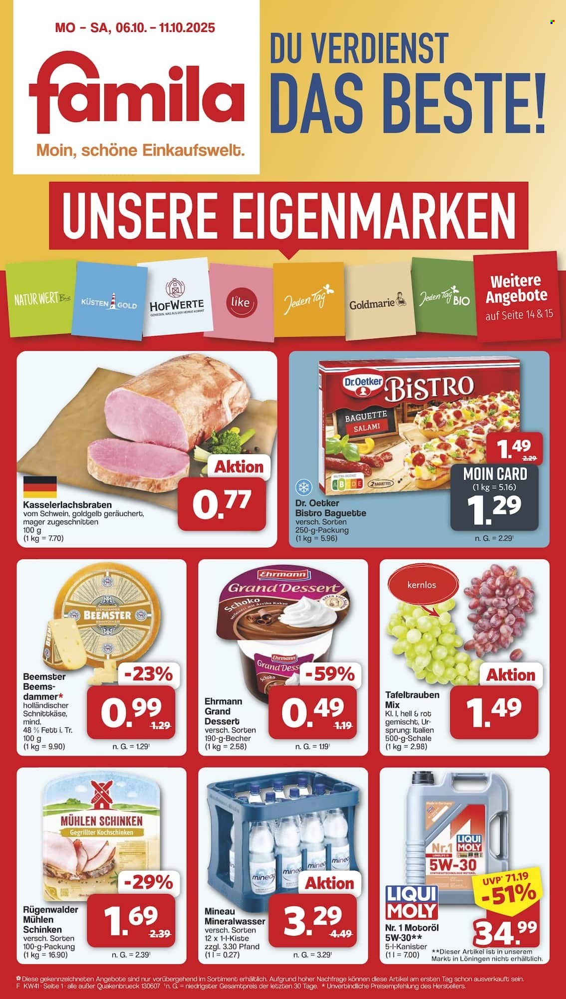famila Prospekte  - 6.10.2025 - 11.10.2025. Seite 1