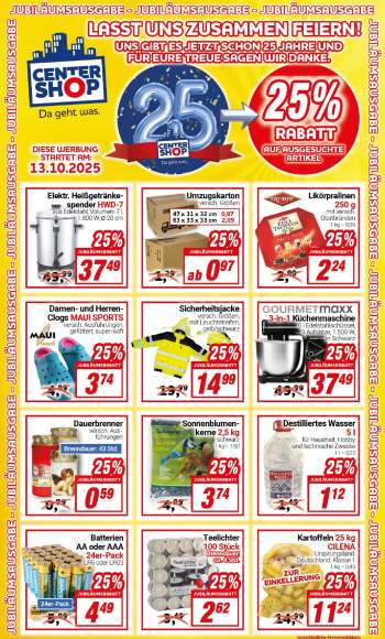 Prospekte CENTERSHOP - 13.10.2025 - 18.10.2025.