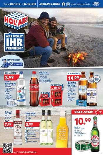 Prospekte Hol'ab! Getränkemarkt - 13.10.2025 - 18.10.2025.