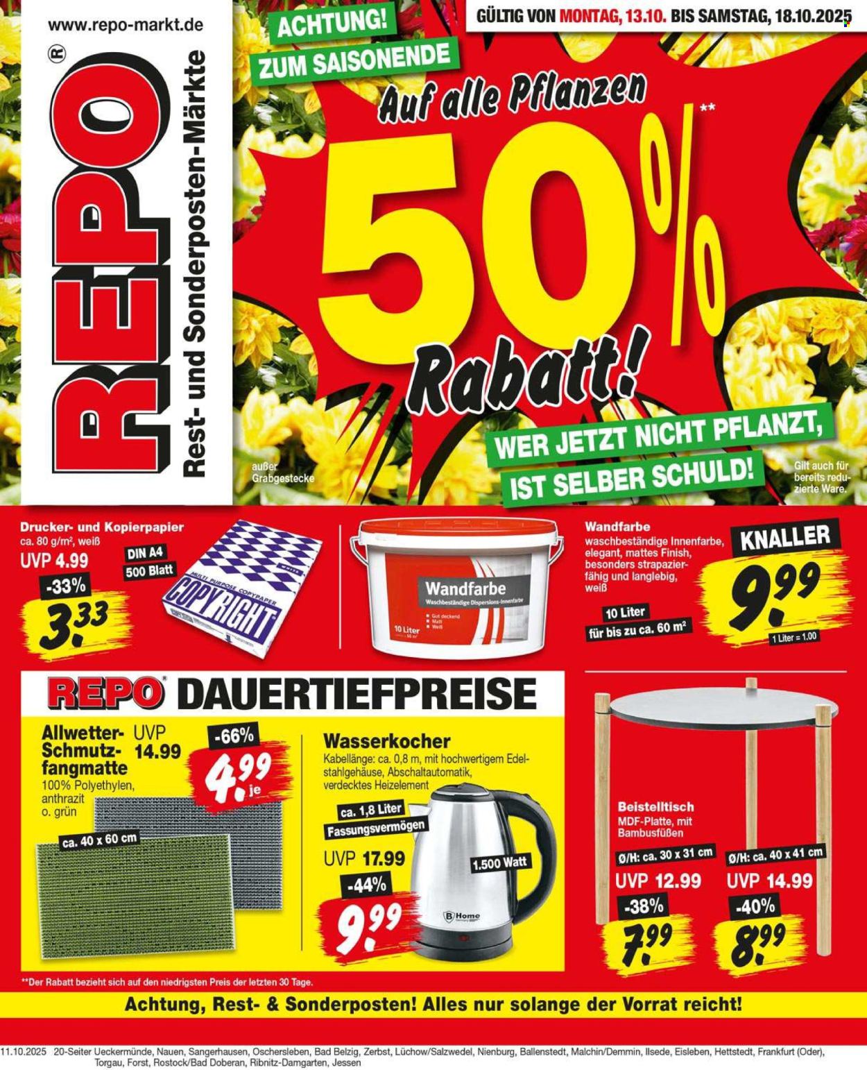 Repo Prospekte  - 13.10.2025 - 18.10.2025. Seite 1
