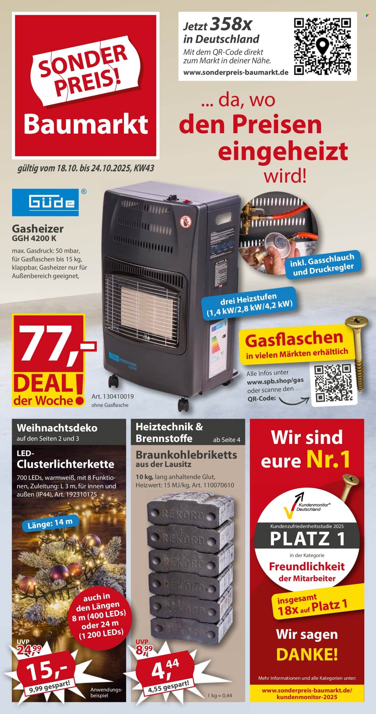 Sonderpreis-Baumarkt Prospekte  - 18.10.2025 - 24.10.2025. Seite 1
