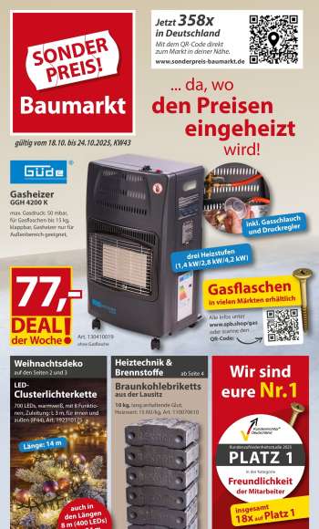 Prospekte Sonderpreis-Baumarkt - 18.10.2025 - 24.10.2025.