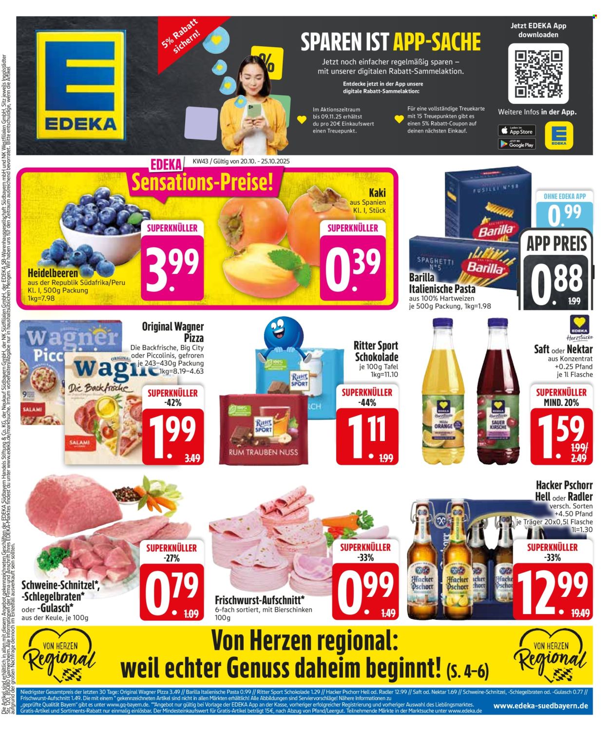 Edeka Prospekte  - 20.10.2025 - 25.10.2025. Seite 1