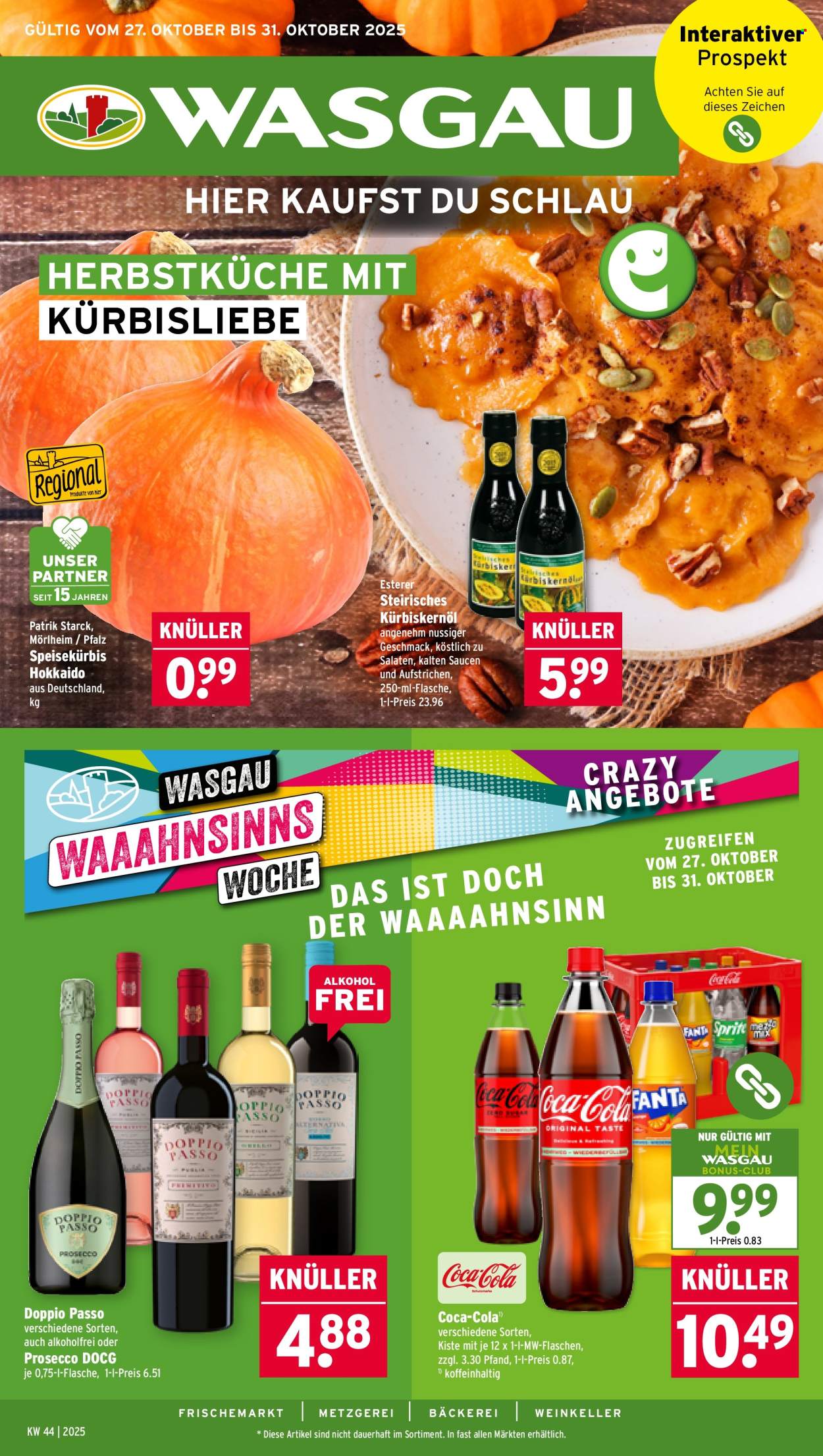 Wasgau Prospekte  - 27.10.2025 - 31.10.2025. Seite 1