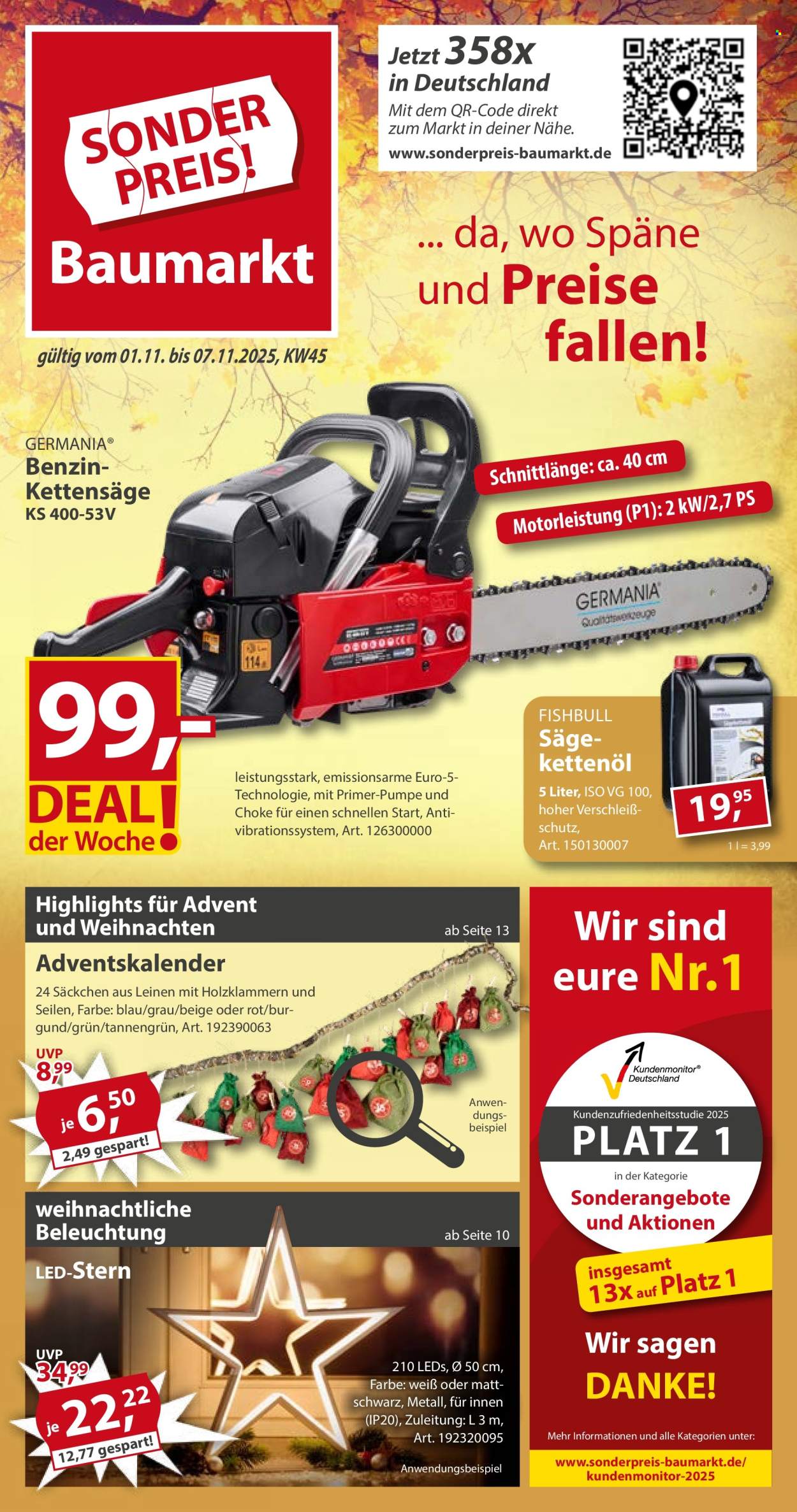 Sonderpreis-Baumarkt Prospekte  - 1.11.2025 - 7.11.2025. Seite 1