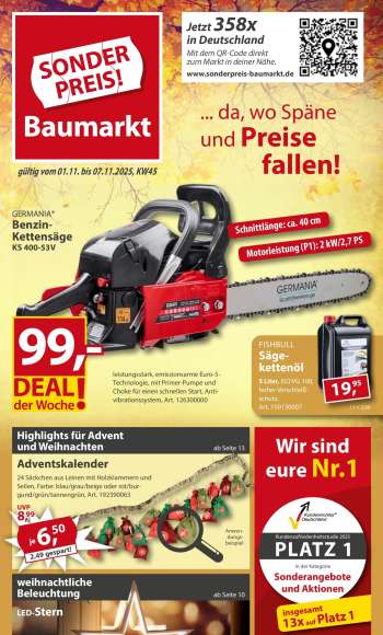 Prospekte Sonderpreis-Baumarkt - 1.11.2025 - 7.11.2025.