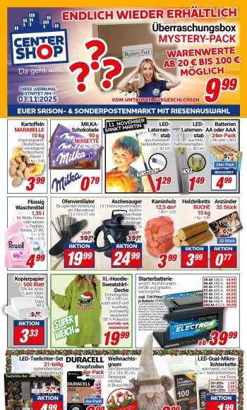 Prospekte CENTERSHOP - 3.11.2025 - 8.11.2025.
