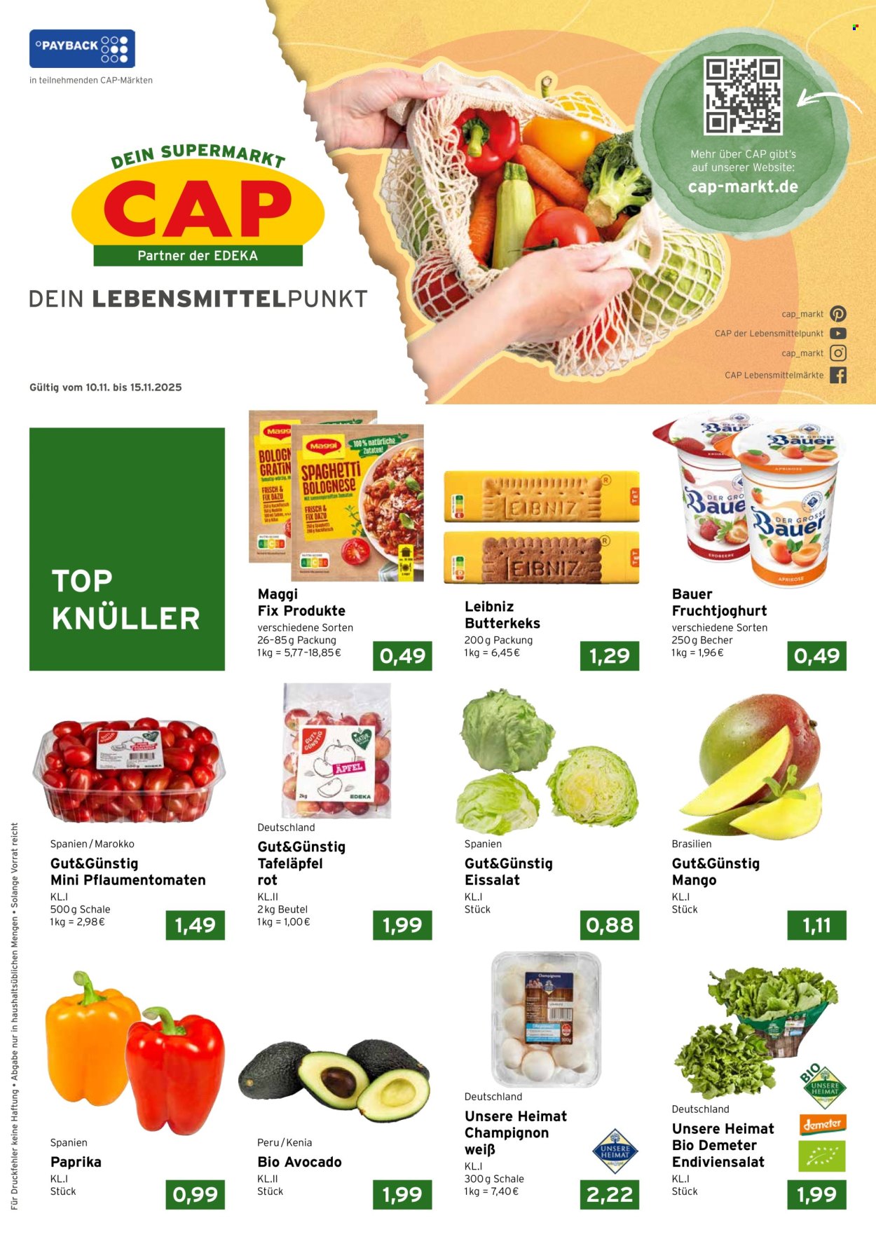 CAP-Markt Prospekte  - 10.11.2025 - 15.11.2025. Seite 1