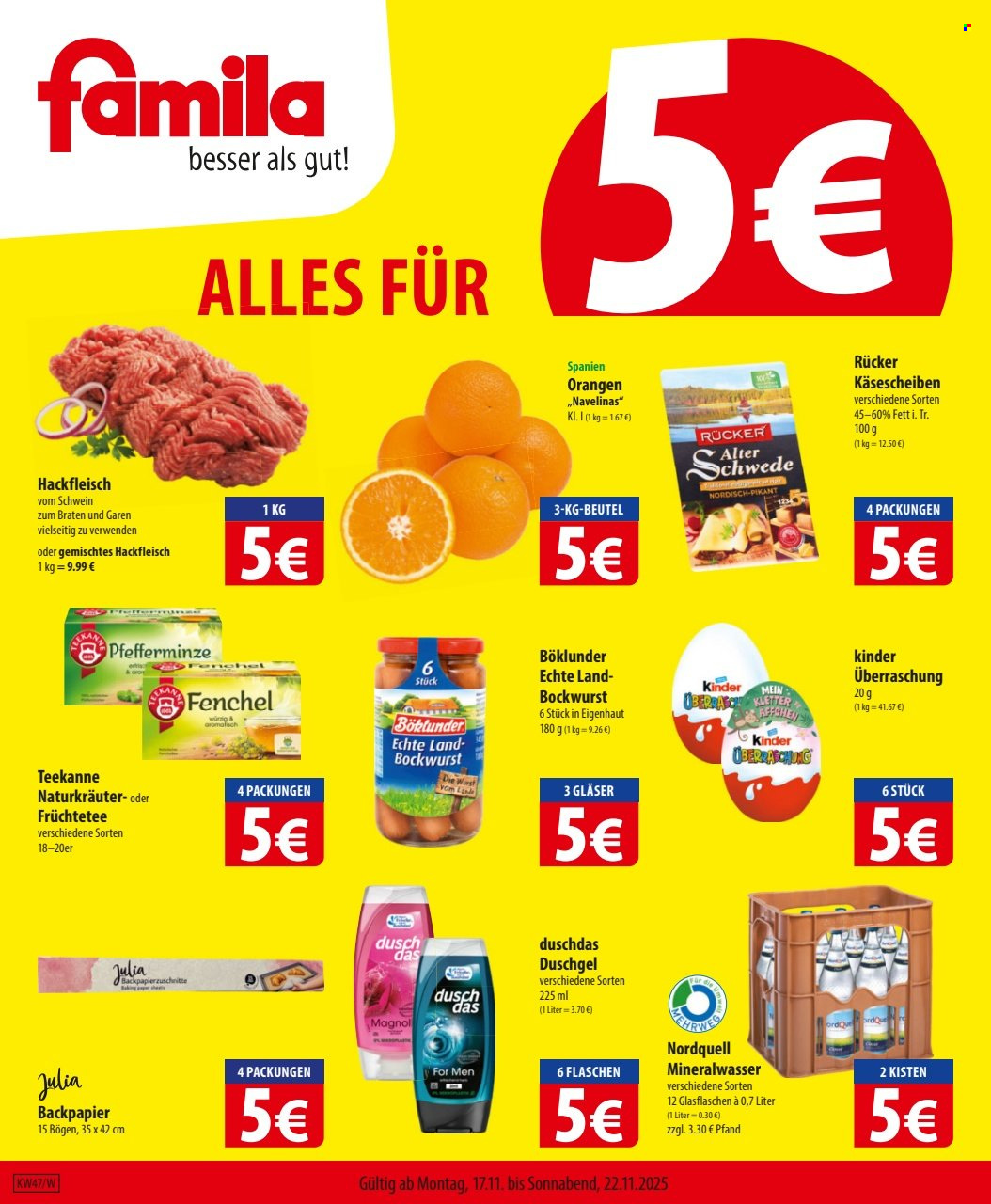 famila Prospekte  - 17.11.2025 - 22.11.2025. Seite 1