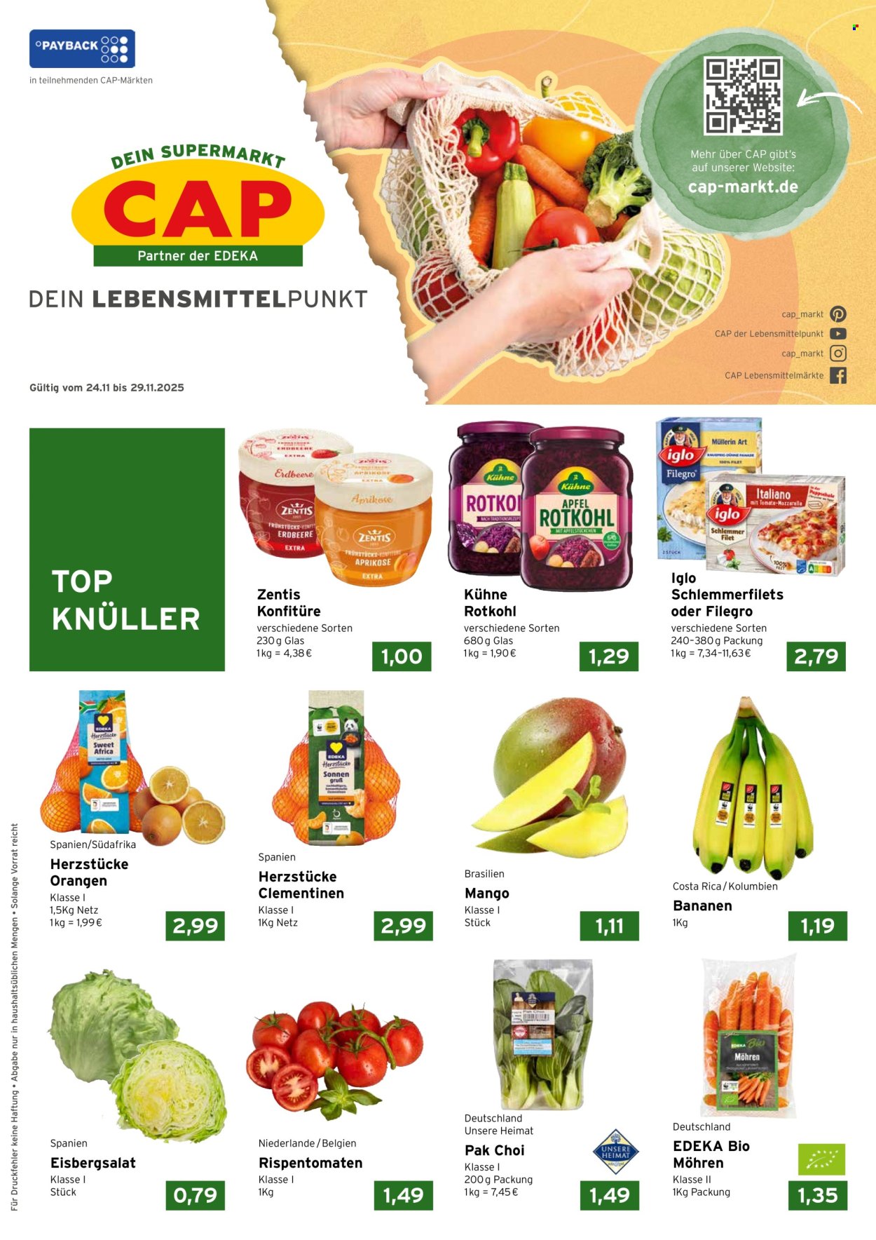 CAP-Markt Prospekte  - 24.11.2025 - 29.11.2025. Seite 1