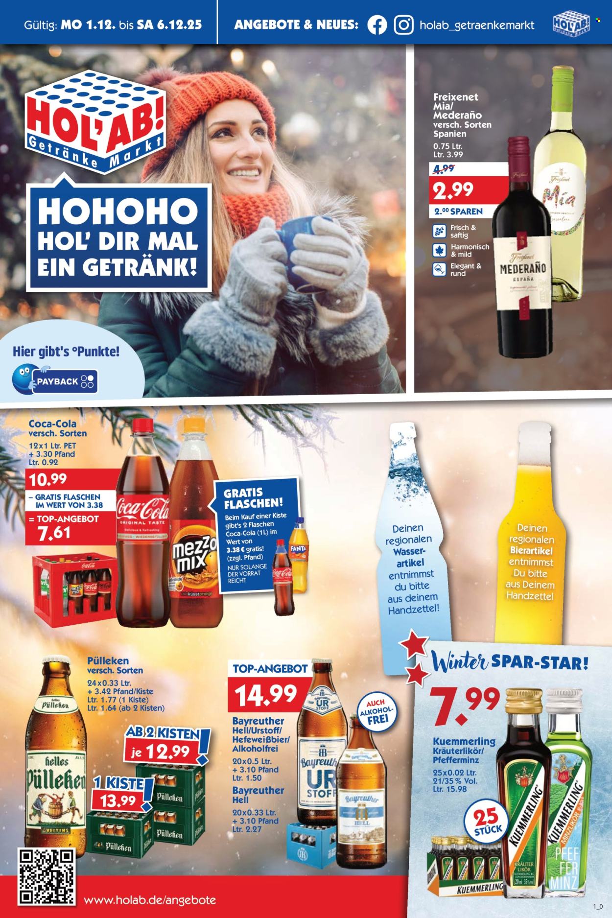 Hol'ab! Getränkemarkt Prospekte  - 1.12.2025 - 6.12.2025. Seite 1