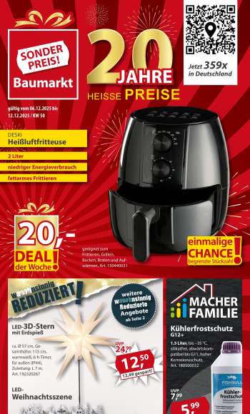Prospekte Sonderpreis-Baumarkt - 6.12.2025 - 12.12.2025.