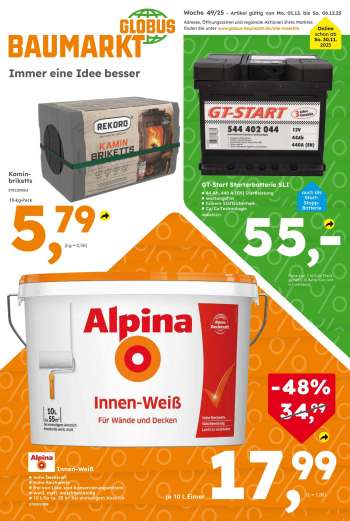Prospekte Globus Baumarkt - 1.12.2025 - 6.12.2025.