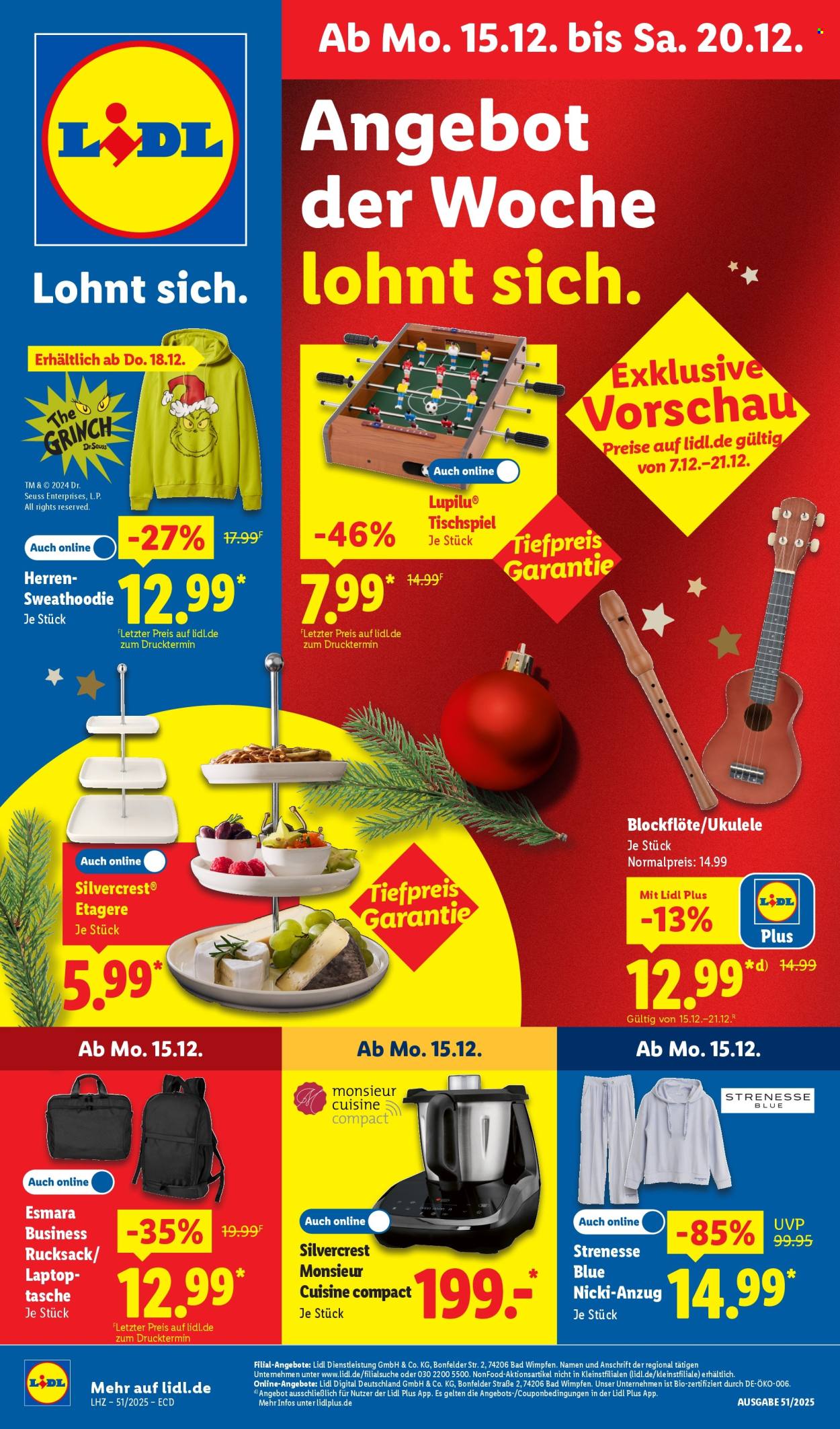 Lidl Prospekte  - 15.12.2025 - 20.12.2025. Seite 1