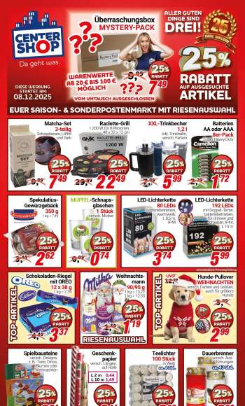 Prospekte CENTERSHOP - 8.12.2025 - 13.12.2025.