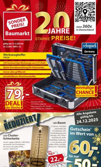 Prospekte Sonderpreis-Baumarkt - 13.12.2025 - 24.12.2025.