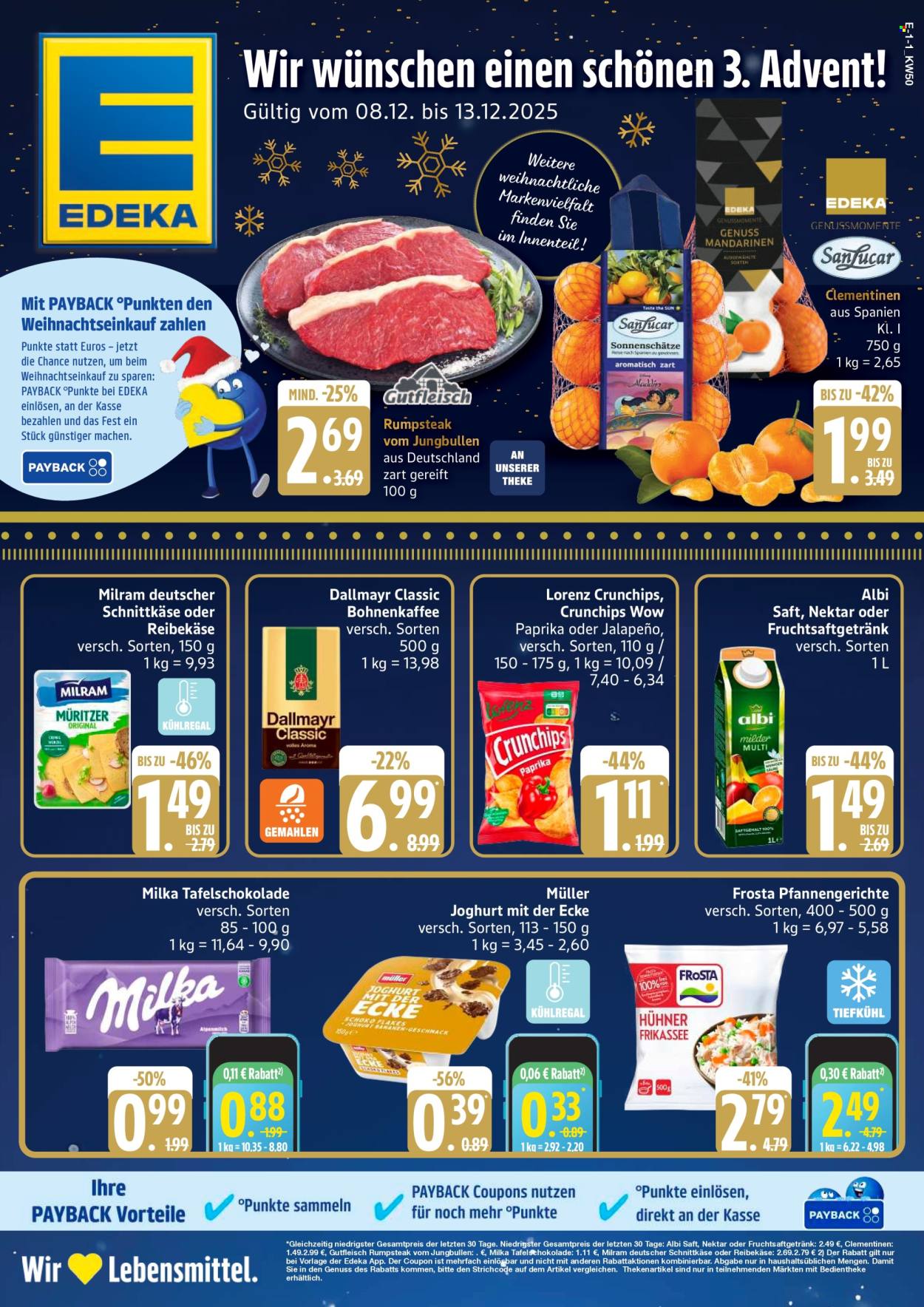 Edeka Prospekte  - 8.12.2025 - 13.12.2025. Seite 1