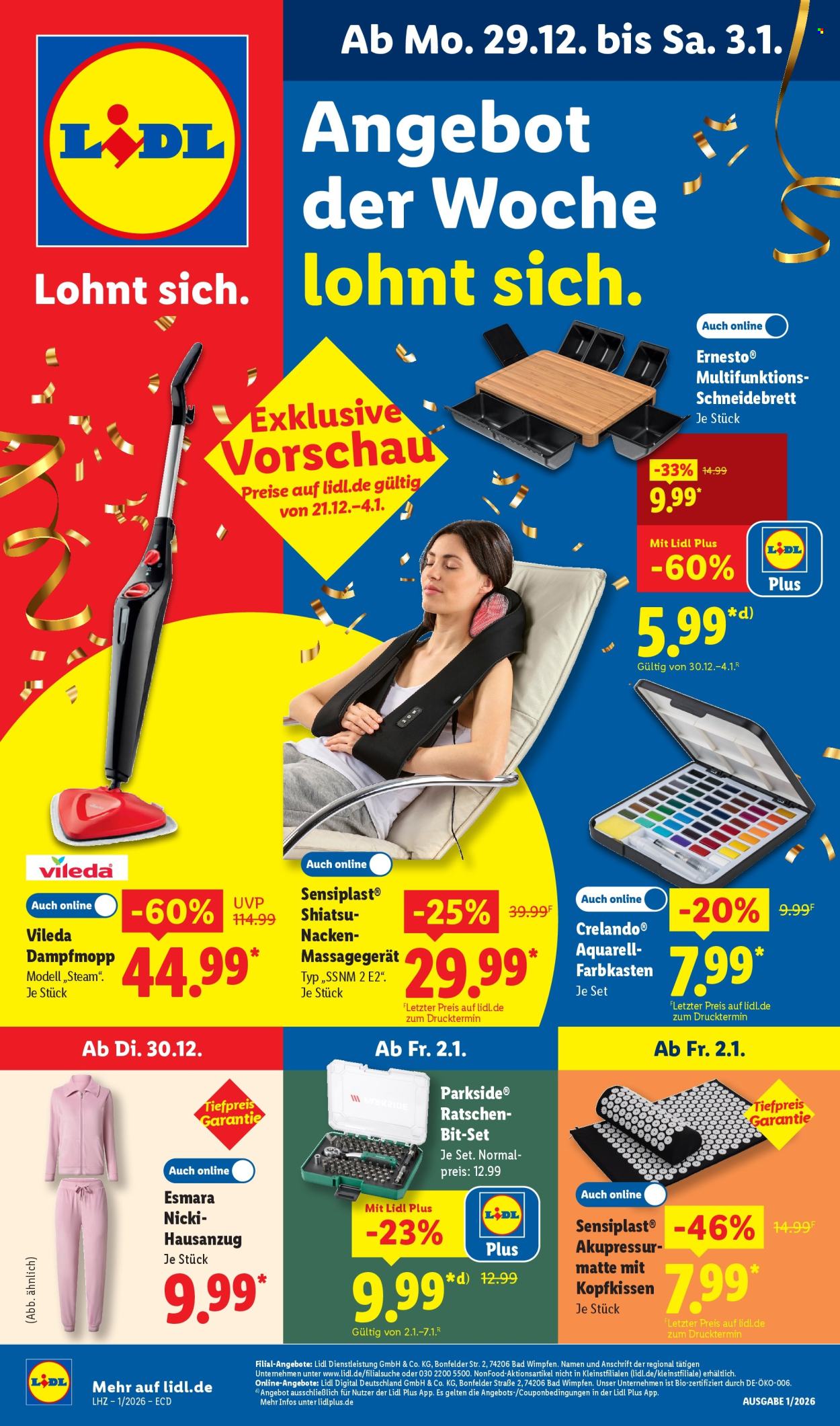 Lidl Prospekte  - 29.12.2025 - 3.01.2026. Seite 1