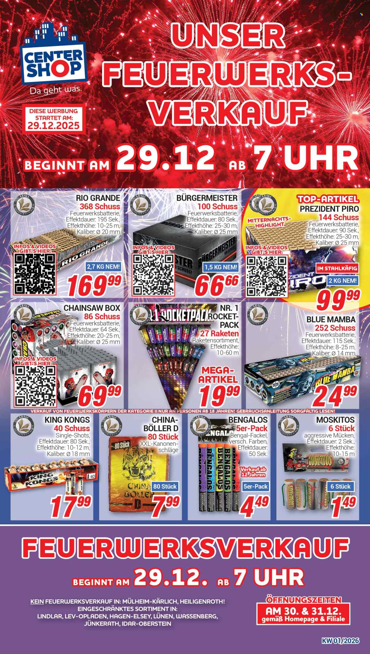 CENTERSHOP Prospekte  - 29.12.2025 - 31.12.2025. Seite 1