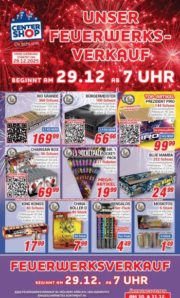 Prospekte CENTERSHOP - 29.12.2025 - 31.12.2025.