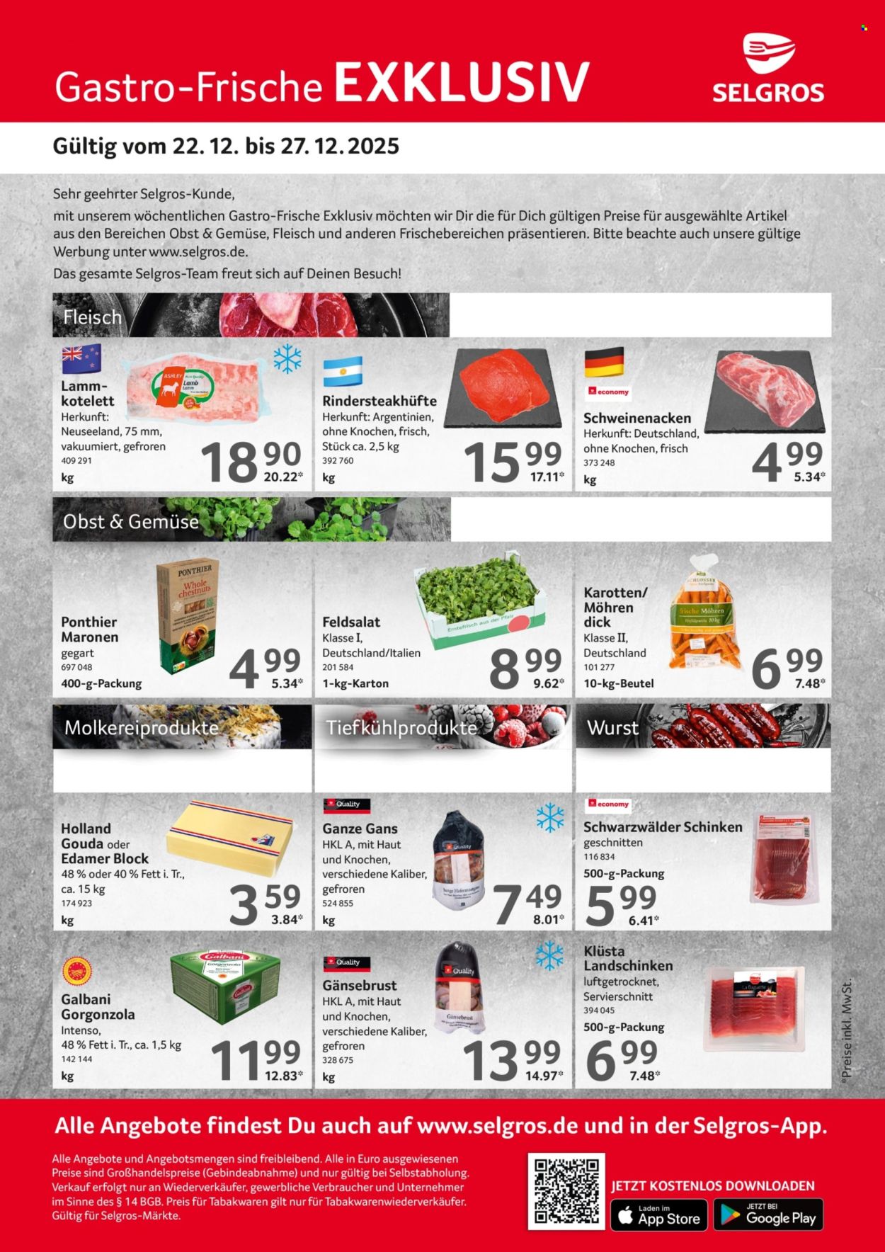 Selgros Prospekte  - 22.12.2025 - 27.12.2025. Seite 1