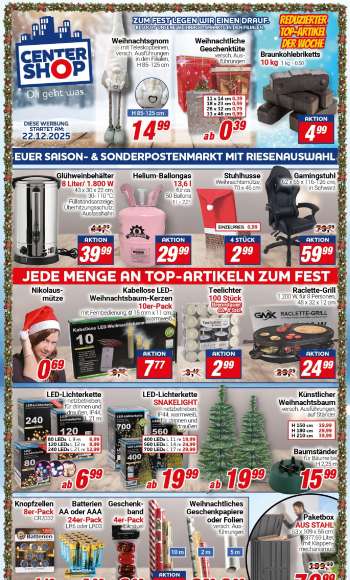 Prospekte CENTERSHOP - 22.12.2025 - 27.12.2025.