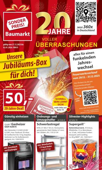 Prospekte Sonderpreis-Baumarkt - 27.12.2025 - 2.01.2026.