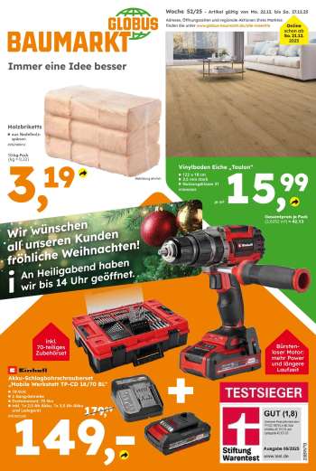 Prospekte Globus Baumarkt - 22.12.2025 - 27.12.2025.