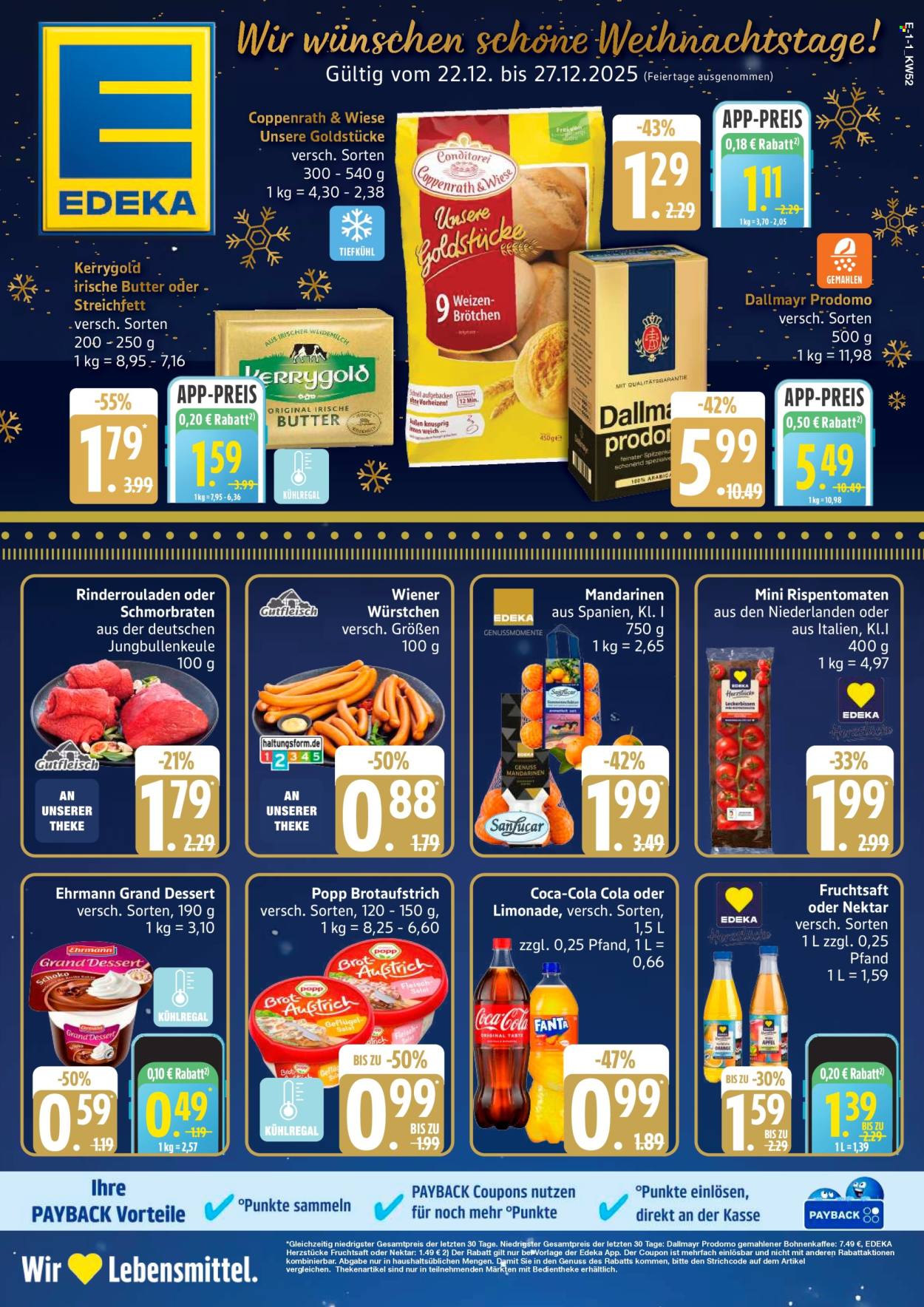 Edeka Prospekte  - 22.12.2025 - 27.12.2025. Seite 1