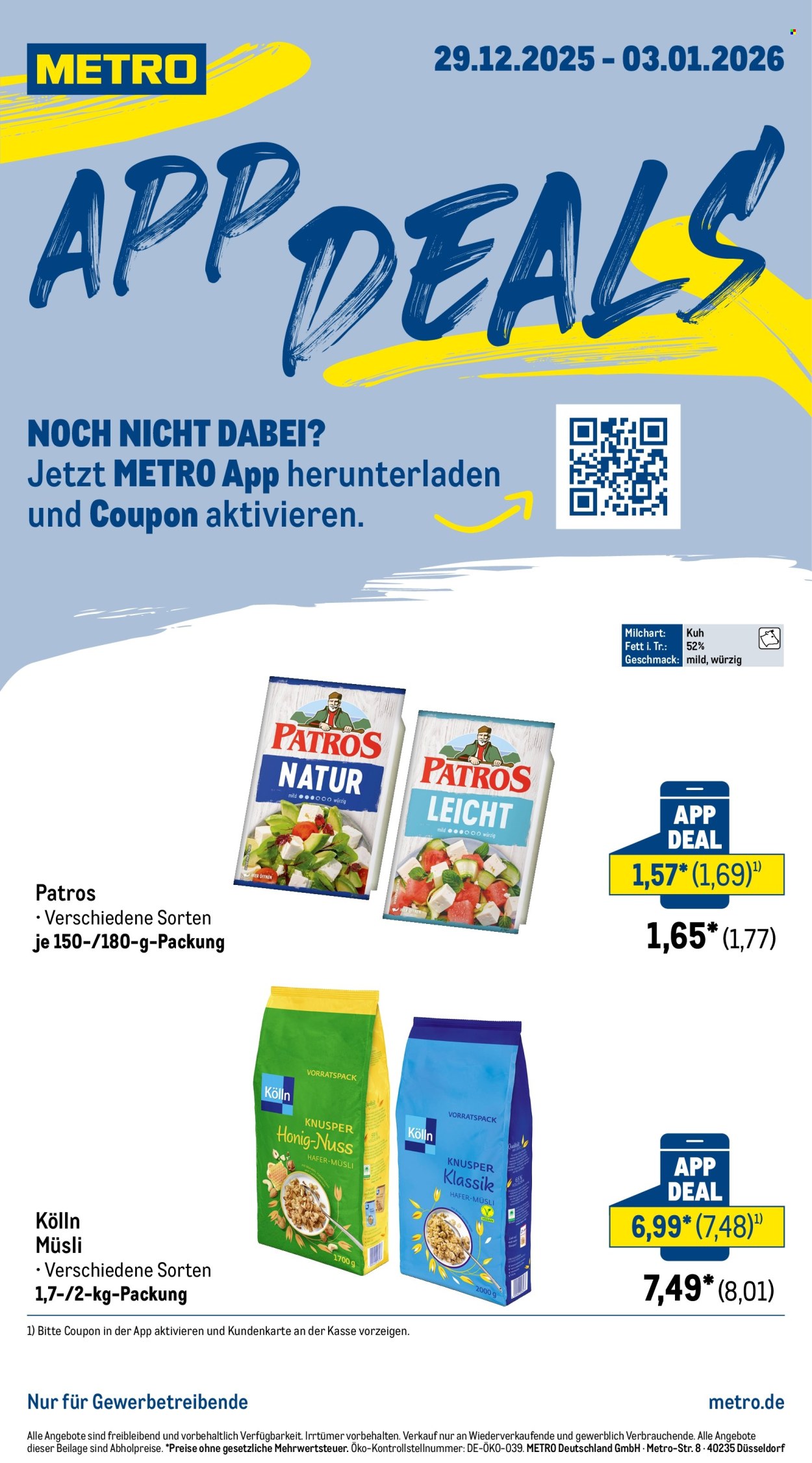 Metro Prospekte  - 29.12.2025 - 3.01.2026. Seite 1