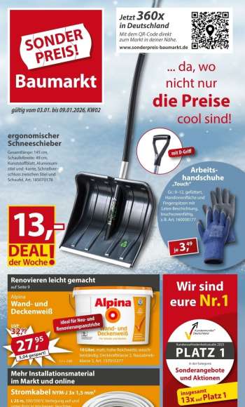 Prospekte Sonderpreis-Baumarkt - 3.01.2026 - 9.01.2026.