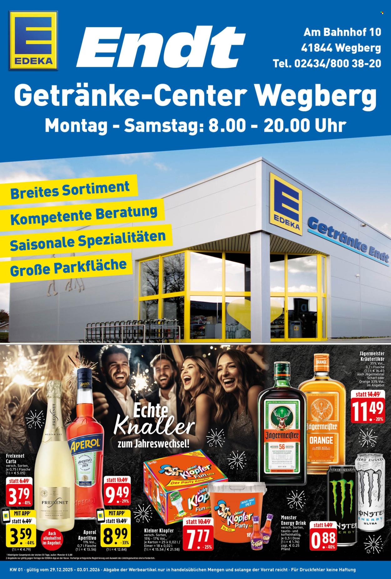 Edeka Getränkemarkt Prospekte  - 29.12.2025 - 3.01.2026. Seite 1