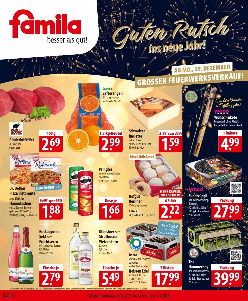 famila Prospekte  - 29.12.2025 - 3.01.2026. Seite 1