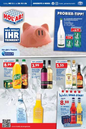Prospekte Hol'ab! Getränkemarkt - 5.01.2026 - 10.01.2026.