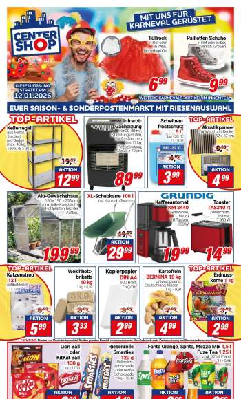Prospekte CENTERSHOP - 12.01.2026 - 17.01.2026.