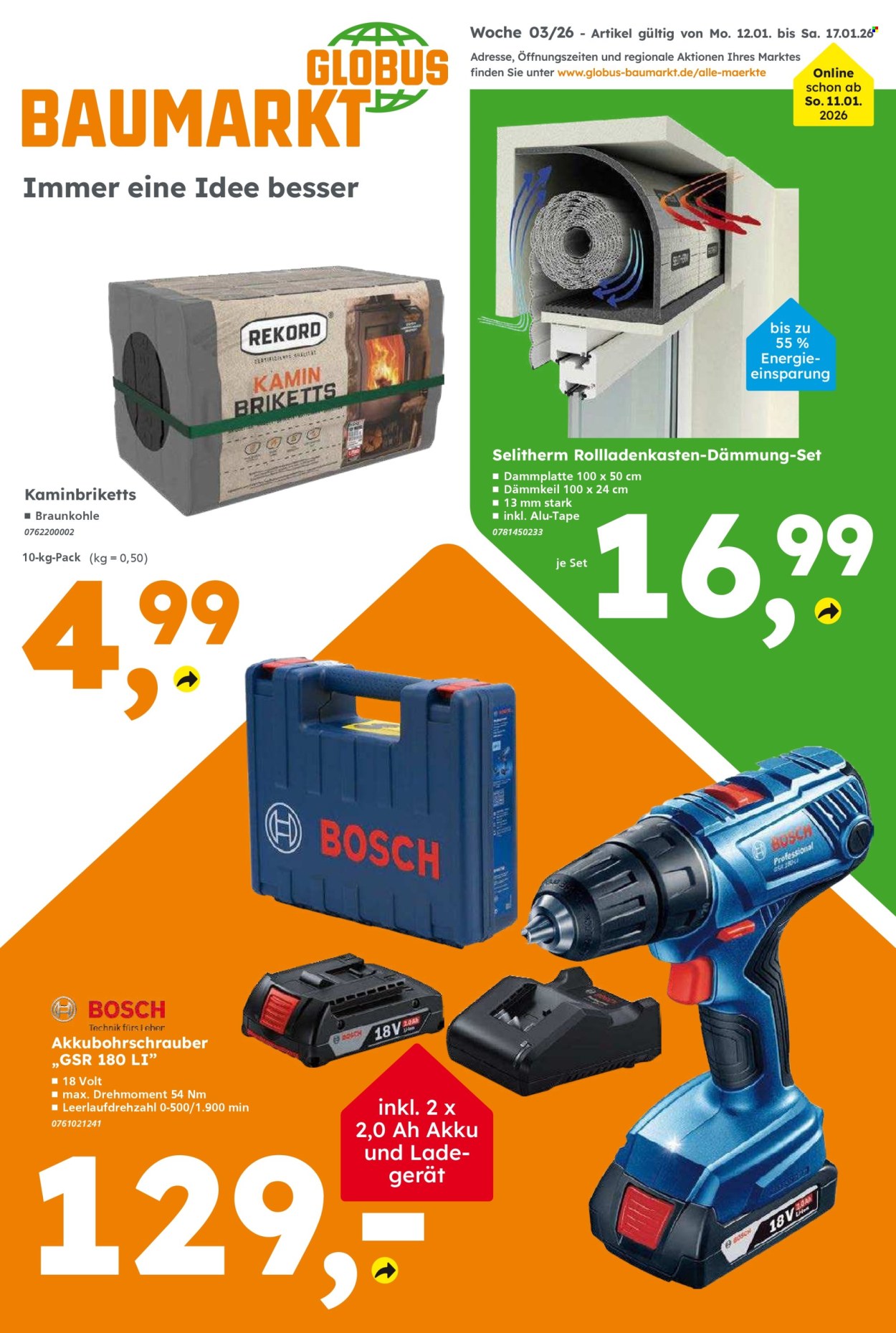 Globus Baumarkt Prospekte  - 12.01.2026 - 17.01.2026. Seite 1