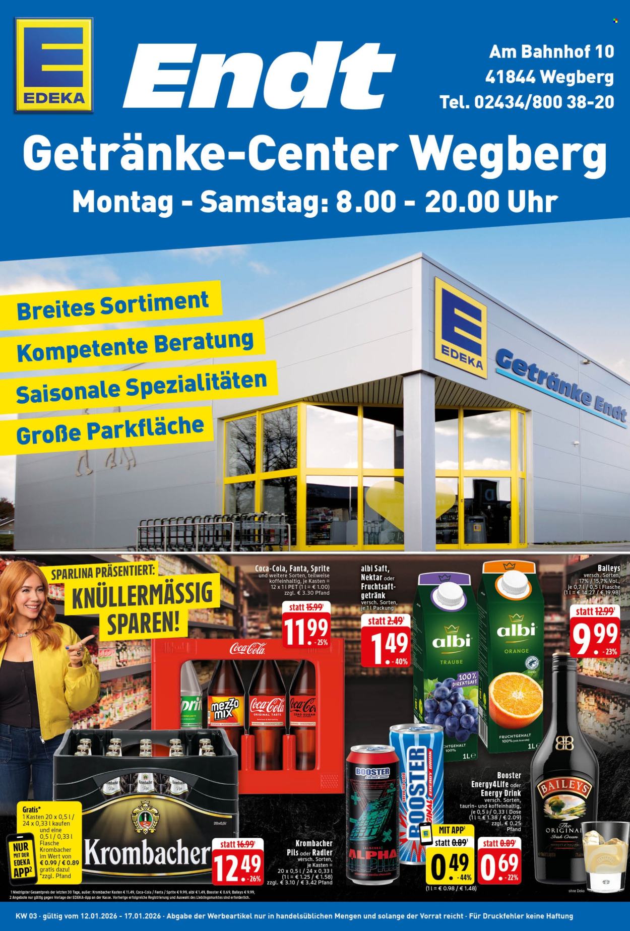 Edeka Getränkemarkt Prospekte  - 12.01.2026 - 17.01.2026. Seite 1