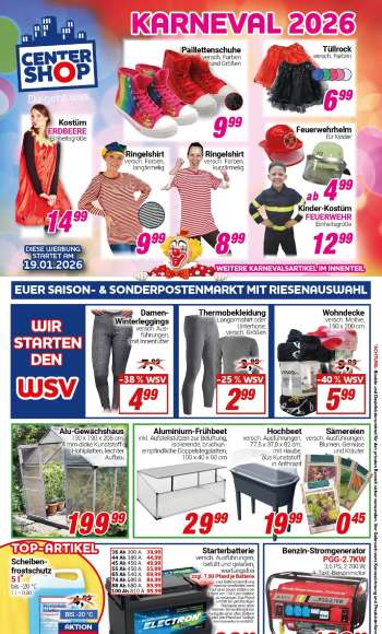 Prospekte CENTERSHOP - 19.01.2026 - 24.01.2026.