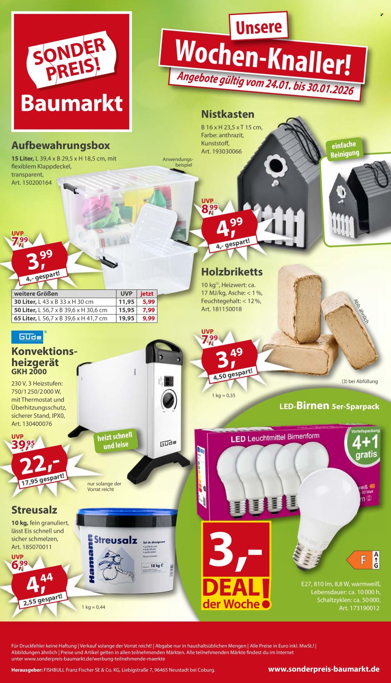 Sonderpreis-Baumarkt Prospekte  - 24.01.2026 - 30.01.2026. Seite 1