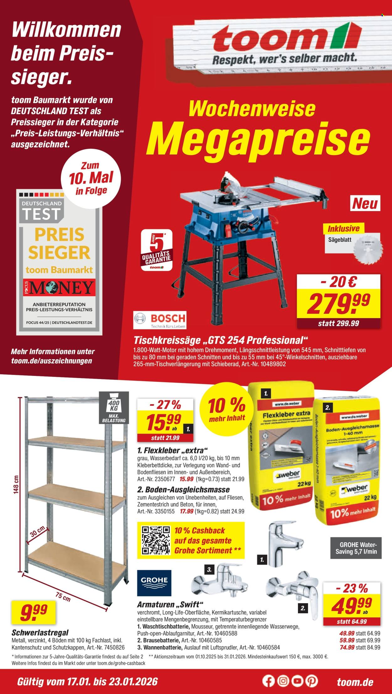 toom Baumarkt Prospekte  - 17.01.2026 - 23.01.2026. Seite 1