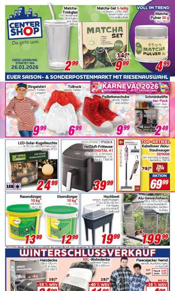 Prospekte CENTERSHOP - 26.01.2026 - 31.01.2026.