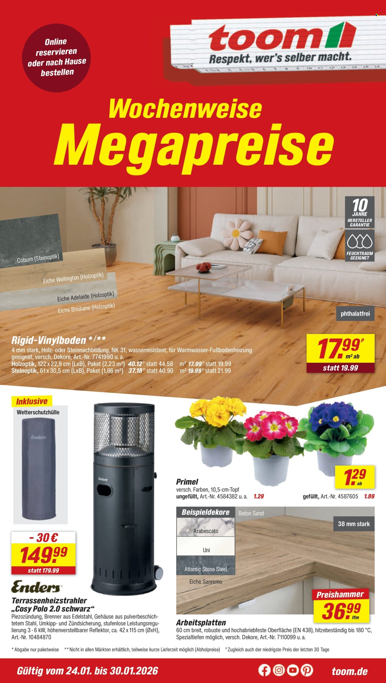 toom Baumarkt Prospekte  - 24.01.2026 - 30.01.2026. Seite 1