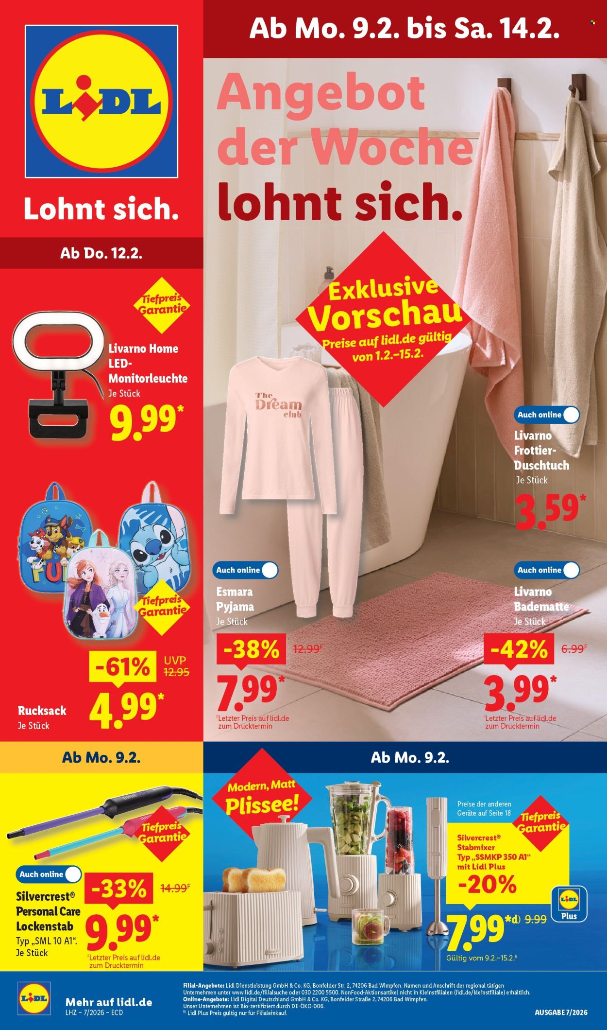 Lidl Prospekte  - 9.02.2026 - 14.02.2026. Seite 1