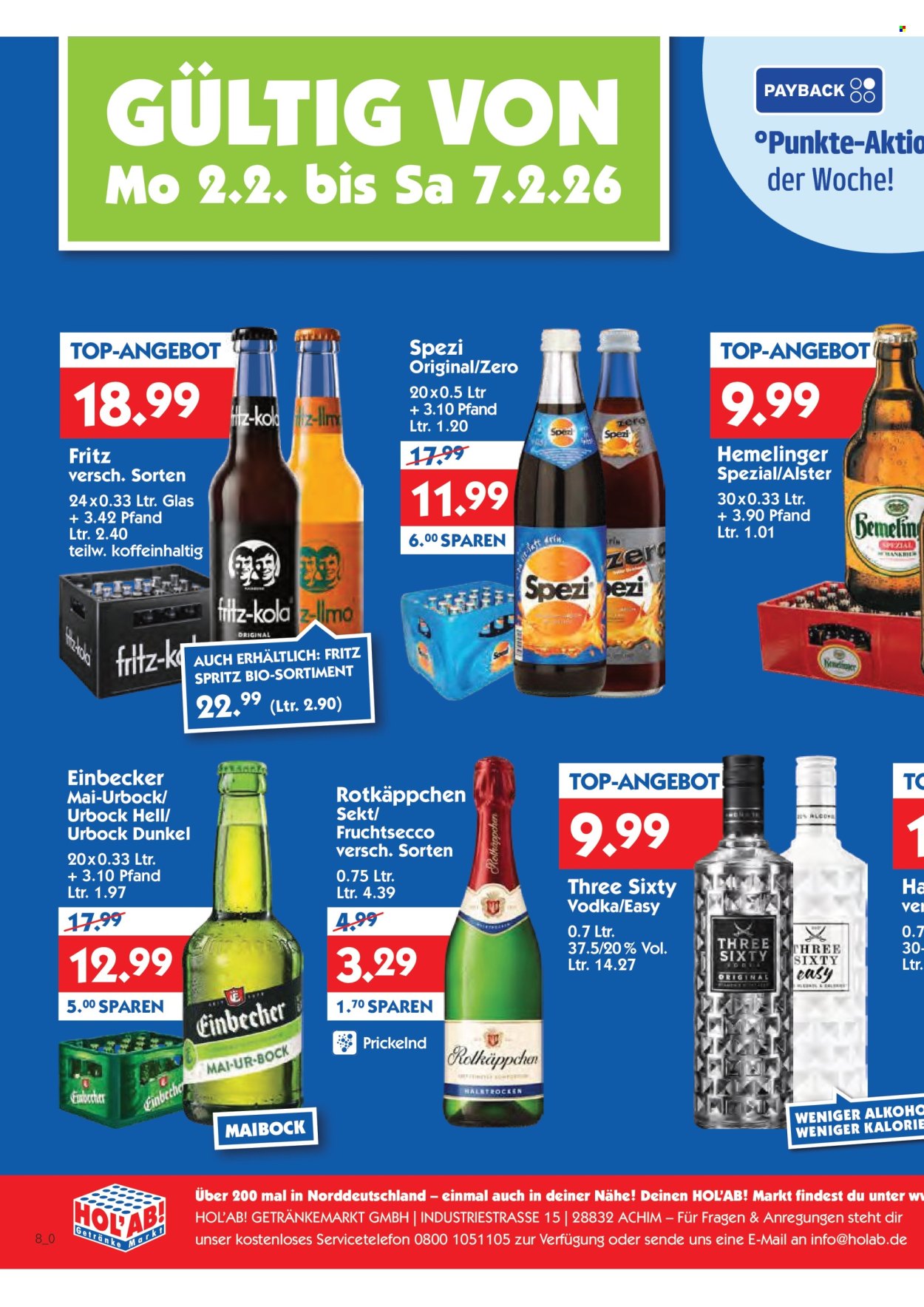Hol'ab! Getränkemarkt Prospekte  - 2.02.2026 - 7.02.2026. Seite 2