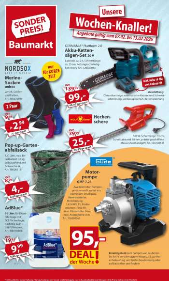 Prospekte Sonderpreis-Baumarkt - 7.02.2026 - 13.02.2026.